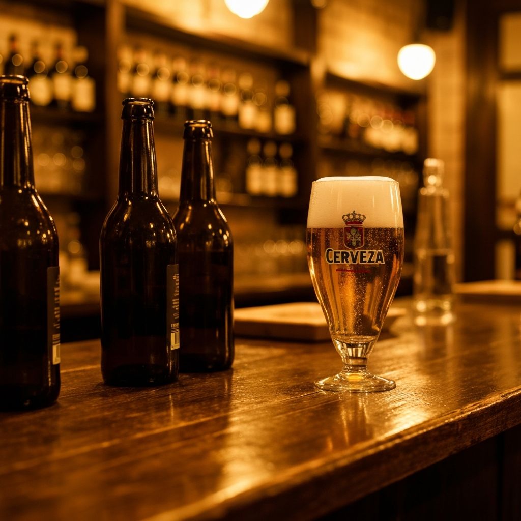 Cerveza española en bar de tapas